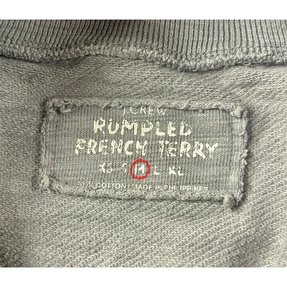 J.Crew Rumpled French Terry shawl collar cardigan gray